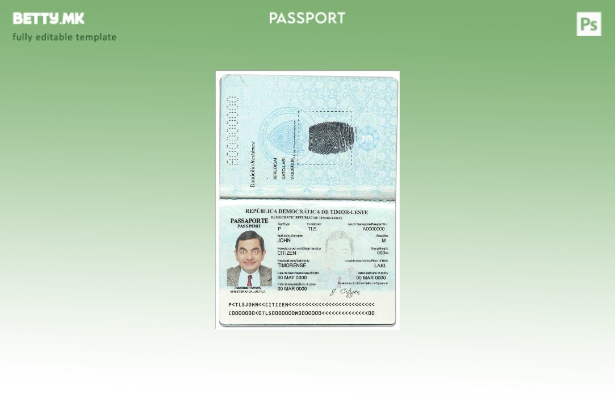 Модерен стил шаблон за пасош на Тимор источниот дел